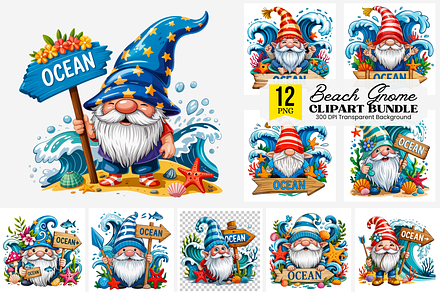 Beach Gnome Summer PNG Bundle