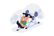 People do sport exercises in gym set, a Sport Illustration by Good Studio (Thumbnail 12 of 15)