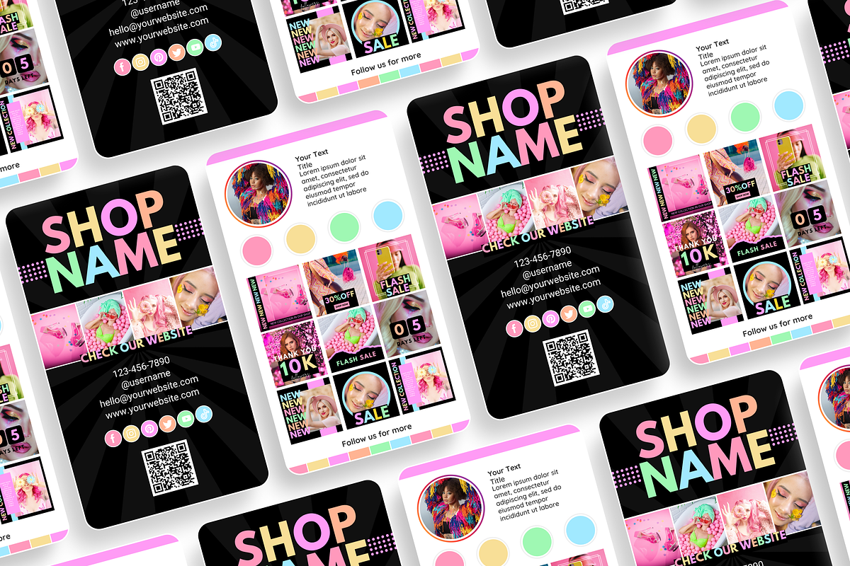 Pastel Neon Business Card Template, a Business Card Template by SunshineStudioBoutique (Photo 2 of 10)
