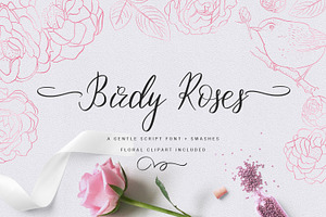 Birdy Roses Script Font Swashes