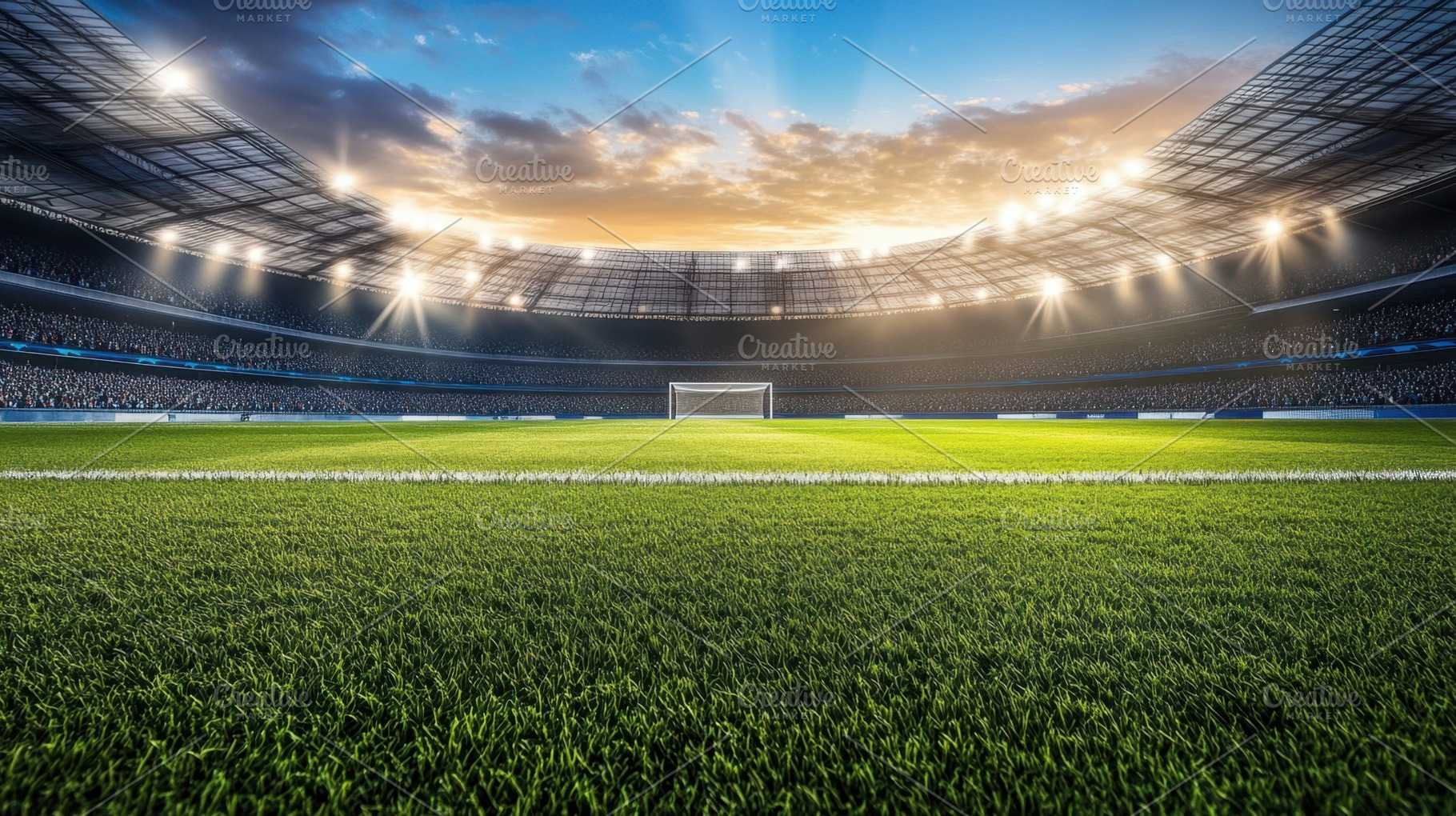 Illuminated stadium during a match, a Photo by Beautiful things