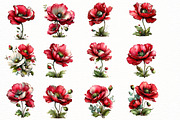 Whimsical spring poppy flower Clipar, an Illustration by Designworld (Thumbnail 2 of 8)