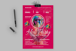 Holi Celebration Event Poster, a Poster Template by ContestDesign