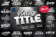Vintage Movie Title Effects Bundle, a Design Template by Andrew Skoch Design (Thumbnail 1 of 14)