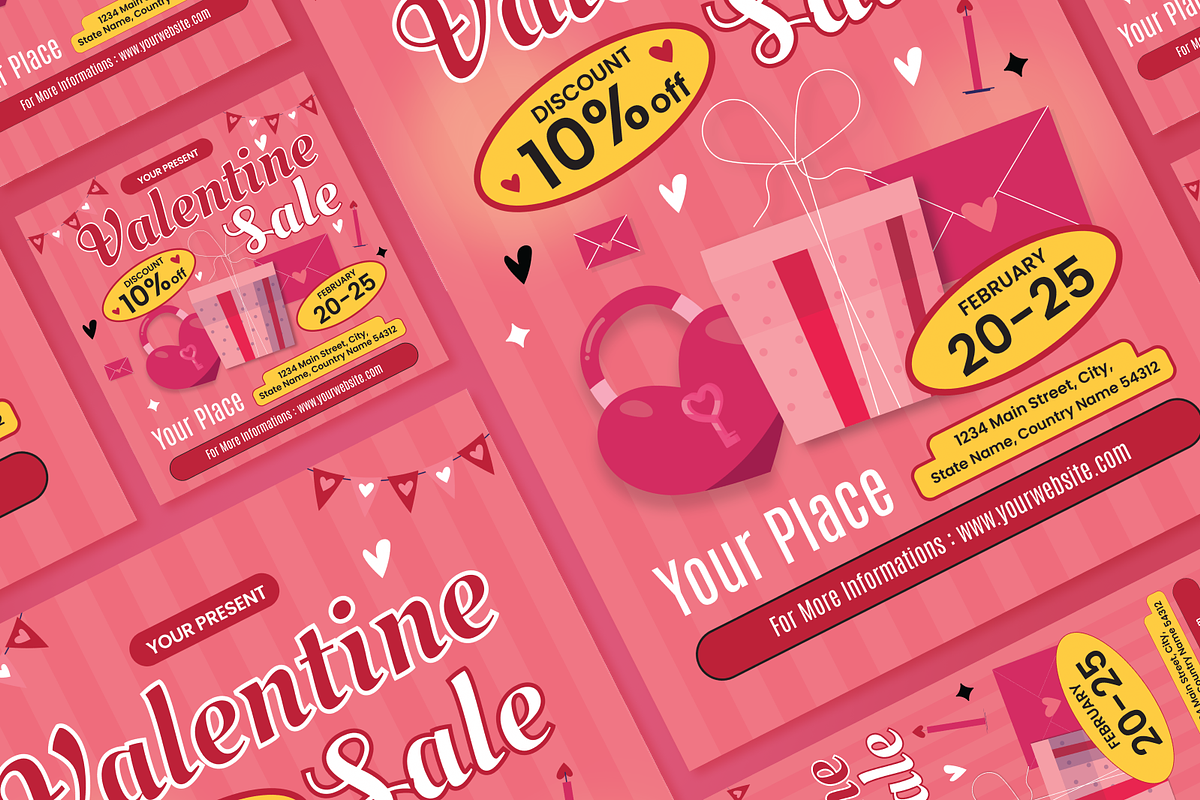 Valentine Sale Flyer Set, a Flyer Template by SquidPixey (Photo 6 of 6)