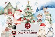Watercolor Christmas – Santa, Elves, a Seasonal Illustration by OKArtHub (Thumbnail 1 of 12)