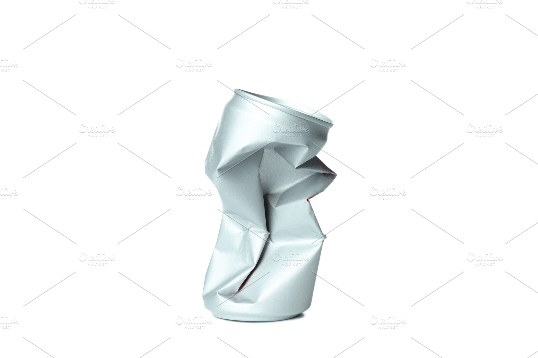 Blank crumpled can isolated on white background, a Food & Drink Photo by AtlasStudio PRO