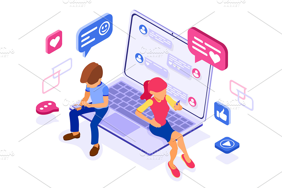 Online chat dating friendship, a Person Illustration by TAlex (Photo 14 of 16)