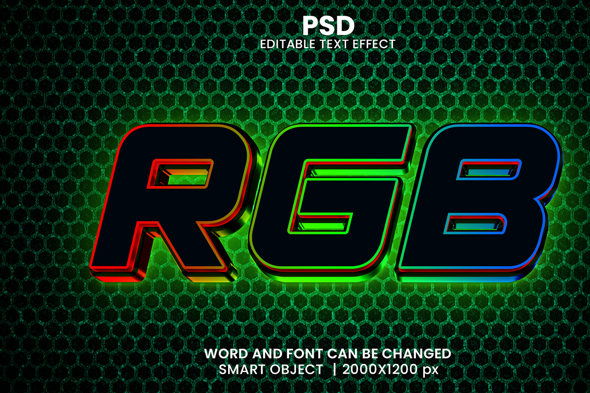 RGB light Gaming 3d Text Effect, an Action Add-On by bdrobin (Photo 2 of 2)