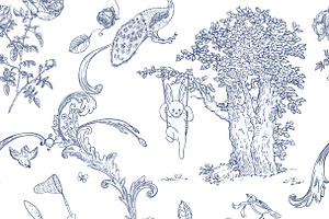 Toile De Jouy - Bunnies On Picnic