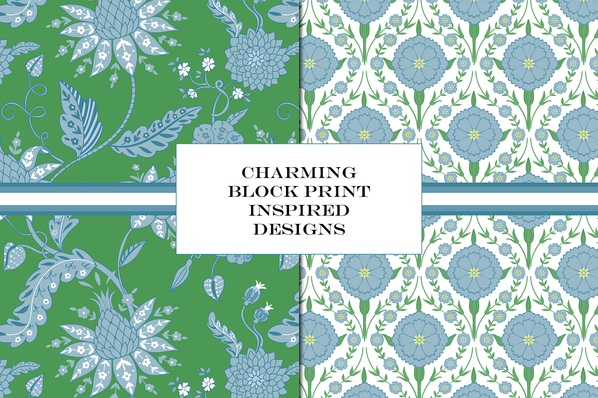 Boho Patterns Blue Green, a Pattern Graphic by RachelStudio (Photo 4 of 10)