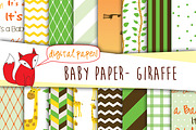 Baby Digital Paper- Neutral Giraffe, a Background Graphic by Foxy Digital Paper (Thumbnail 1 of 2)