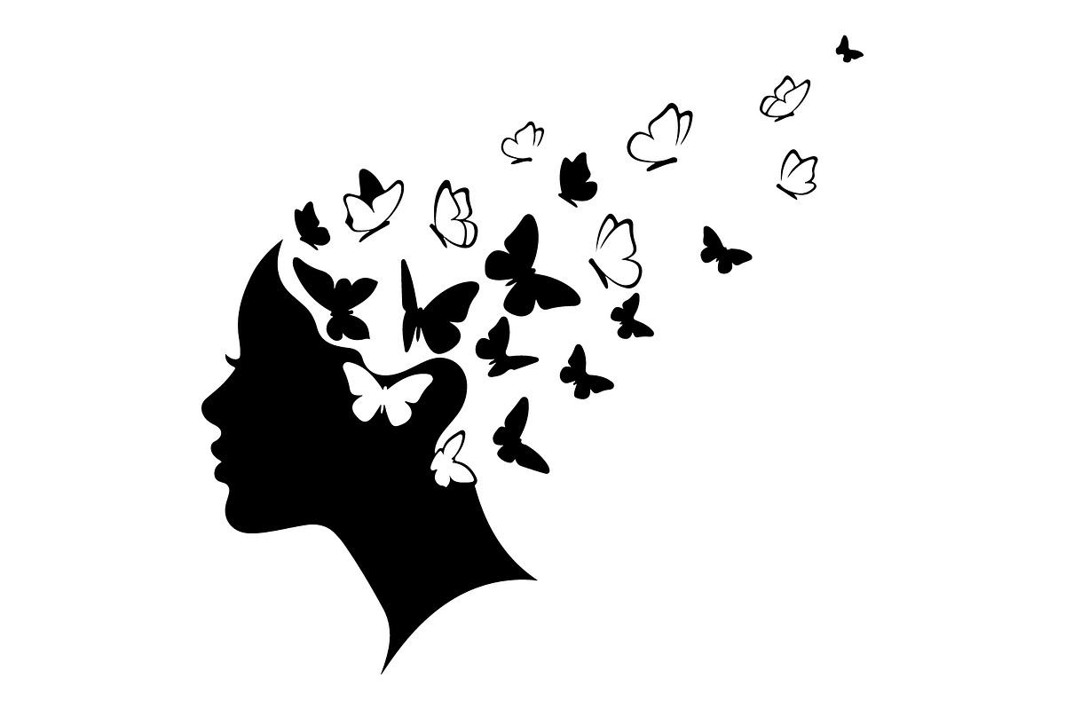 Woman Butterfly Hair Silhouette, an Object Illustration by yasushie (Photo 5 of 31)