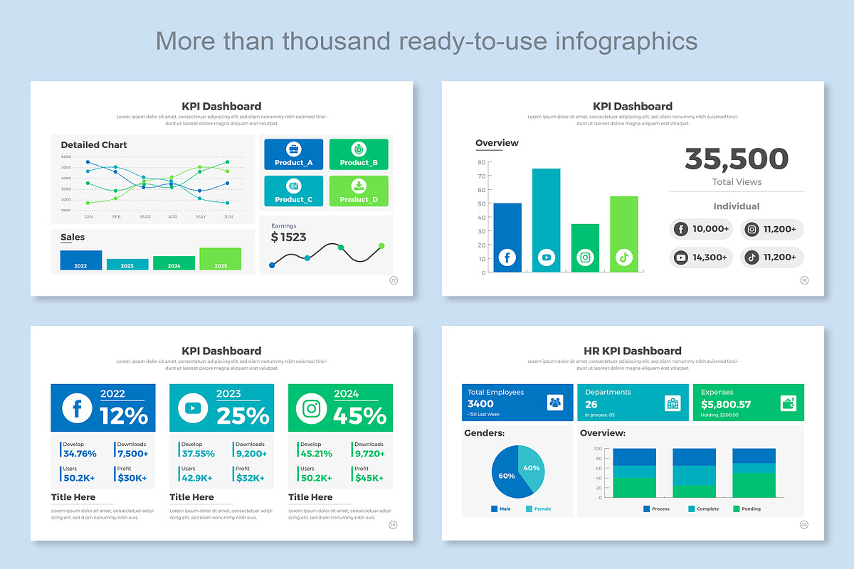 KPI Infographic Google Slide, a Templates & Theme by Mighty-Slide (Photo 6 of 7)