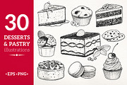 Desserts Sketchy illustrations, a Food Illustration by Sonya Illustrations (Thumbnail 1 of 9)