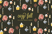 Cozy Fall Watercolor Illustrations, an Illustration by One and Only Paper (Thumbnail 1 of 2)