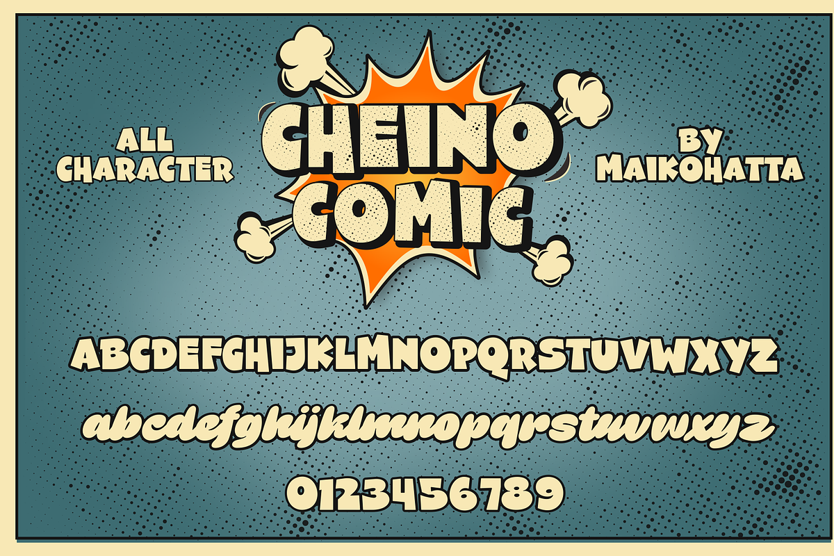 Cheino - Comic Retro Font, a Handwritten Font by MaikoHatta (Photo 8 of 9)