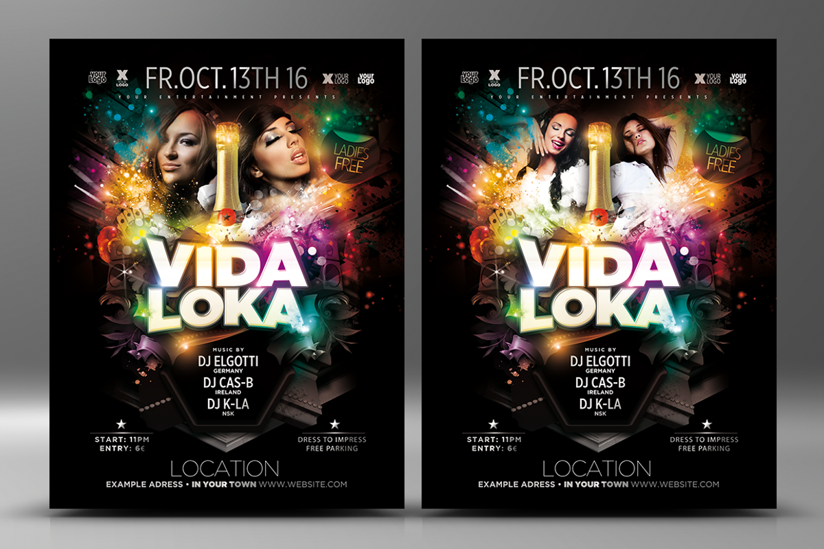 VIDA LOKA Poster, a Flyer Template by aigenart (Photo 4 of 4)
