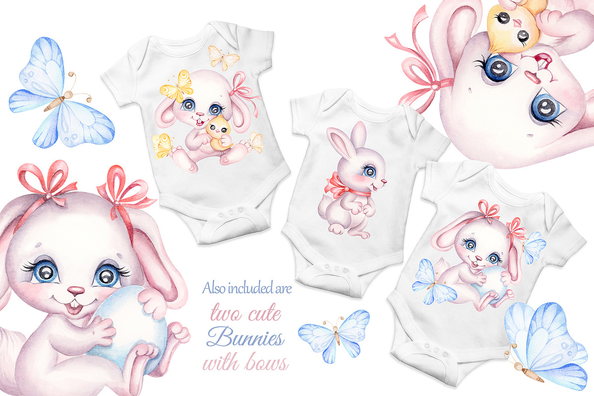 Cute Easter Bunny clipart, an Animal Illustration by MarinadeArt (Photo 7 of 8)