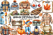 Watercolor Fall Fishing Clipart, an Illustration by Libby Wishes (Thumbnail 1 of 7)