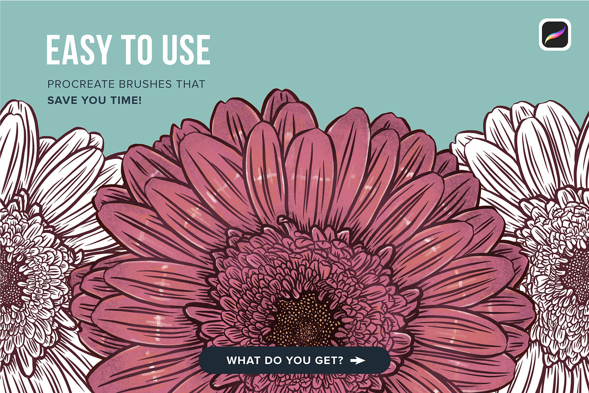 120 Floral Procreate Stamp Brushes, a Brush Add-On by Riveros Illustration (Photo 5 of 13)