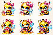 Cute Honey Bee Sublimation Clipart, an Illustration by DreamArtGraphic (Thumbnail 5 of 5)
