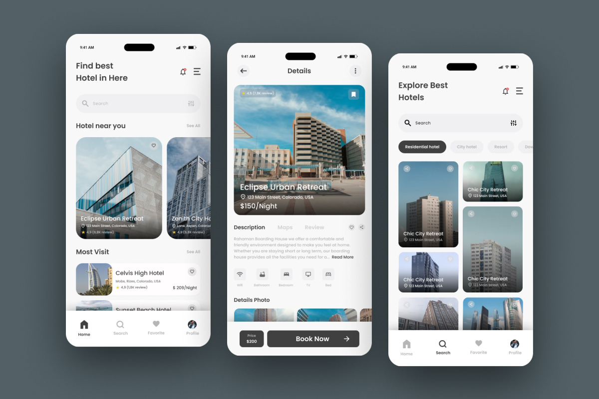 Urban Stay - Hotel Book Mobile App, an App Template by trabaskriya (Photo 4 of 5)