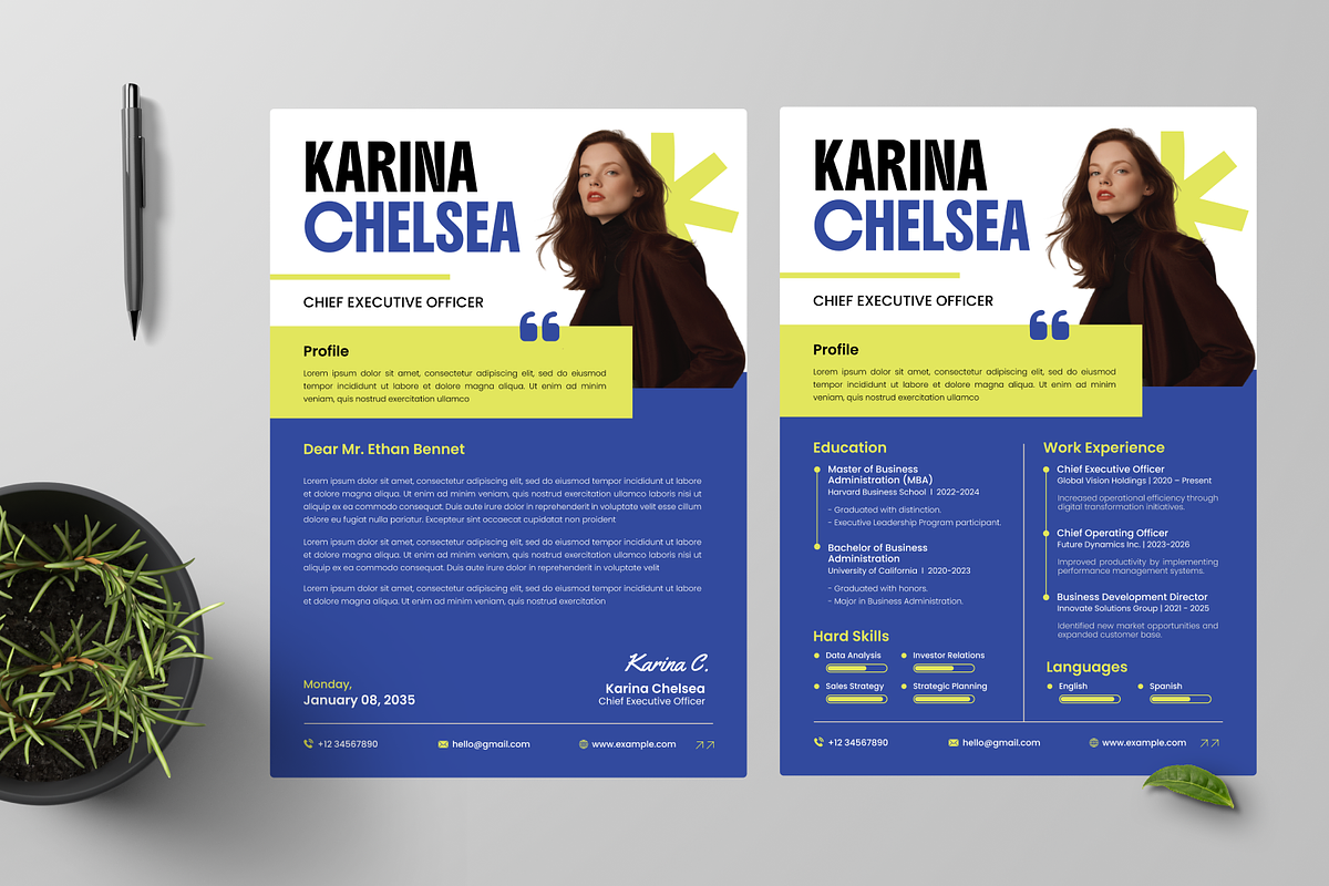 Blue Green Modern Corporate Resume, a Resume Template by Annora Studio (Photo 2 of 6)