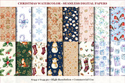 Christmas Watercolor Seamless Papers, a Pattern Graphic by XPERTDESIGNER (Thumbnail 8 of 12)