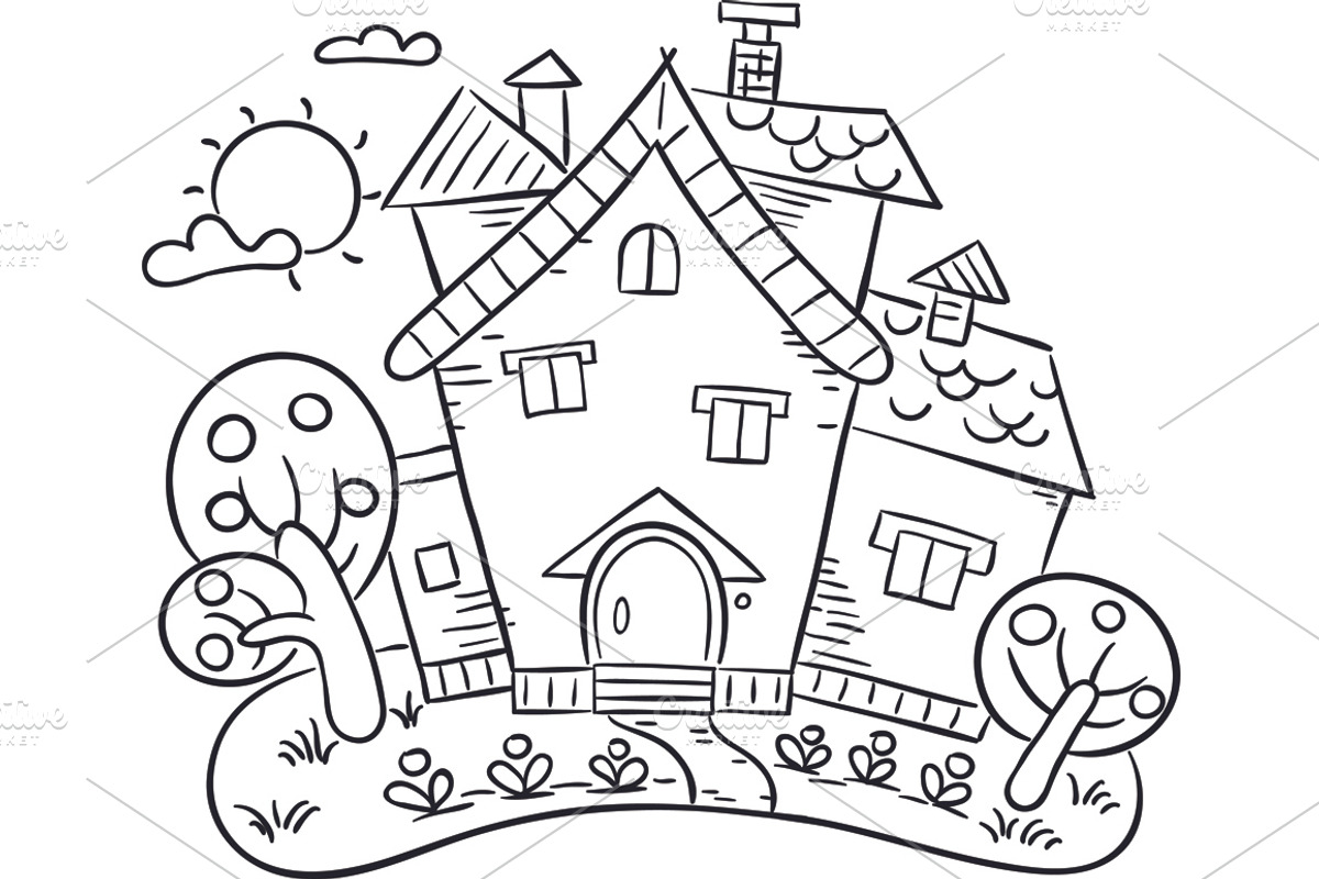 Outline cartoon kids illustration, an Illustration by Bubert Art (Photo 4 of 33)