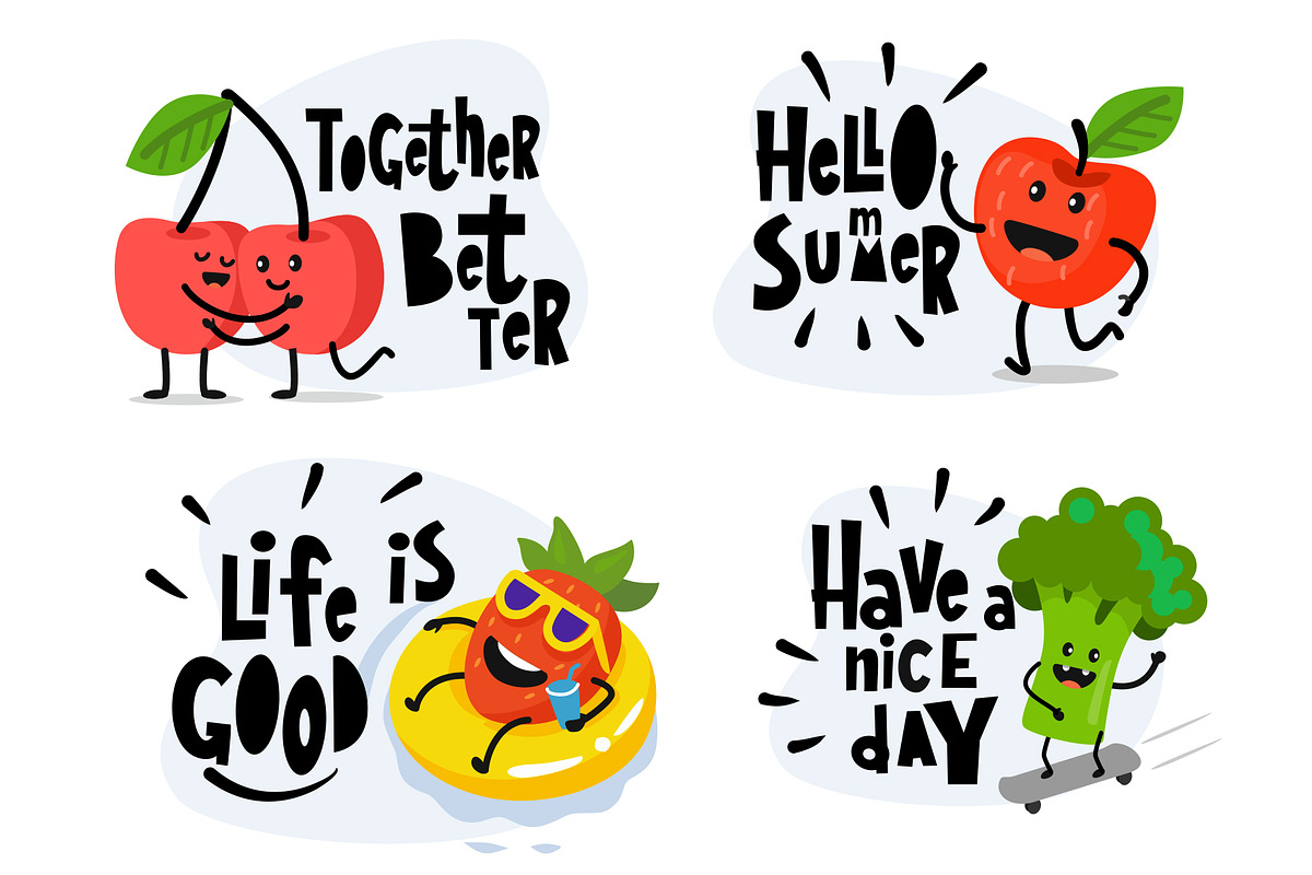 Cool fruits vector set, a Food Illustration by bioraven (Photo 6 of 11)