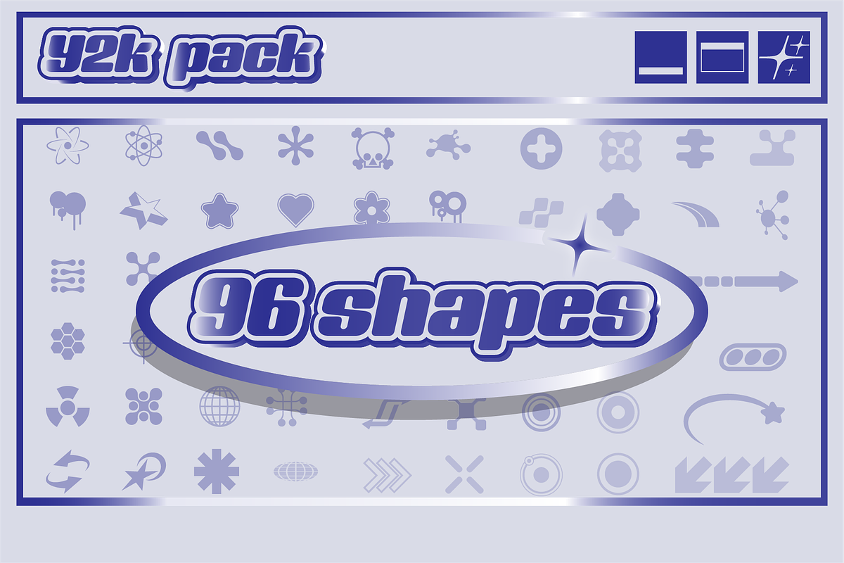 Y2K ICONS/SHAPES PACK, an Outline Icon by DigitalSlide (Photo 1 of 4)