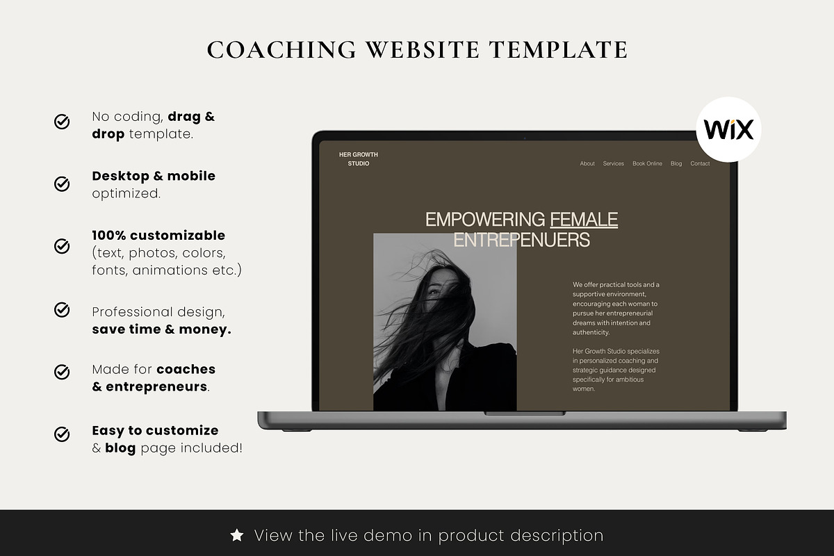 Wix Coaching, Small Business Website, a Wix Template by Sky Dore Design (Photo 7 of 12)