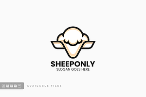 Sheep Only Line Art Logo, a Branding & Logo Template by ivan_artnivora