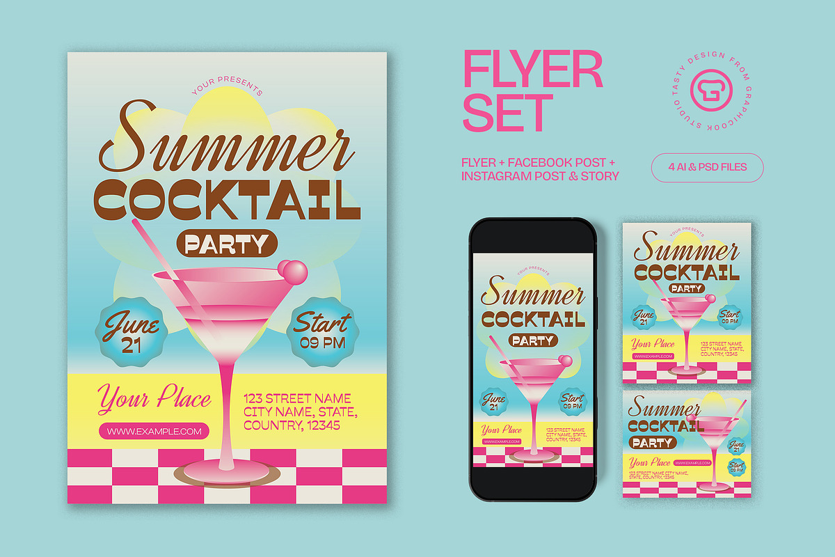 Summer Cocktail Party Flyer, a Flyer Template by graphicook (Photo 1 of 3)