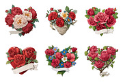 Vintage Floral Heart Clipart Sublima, an Illustration by DreamArtGraphic (Thumbnail 3 of 4)