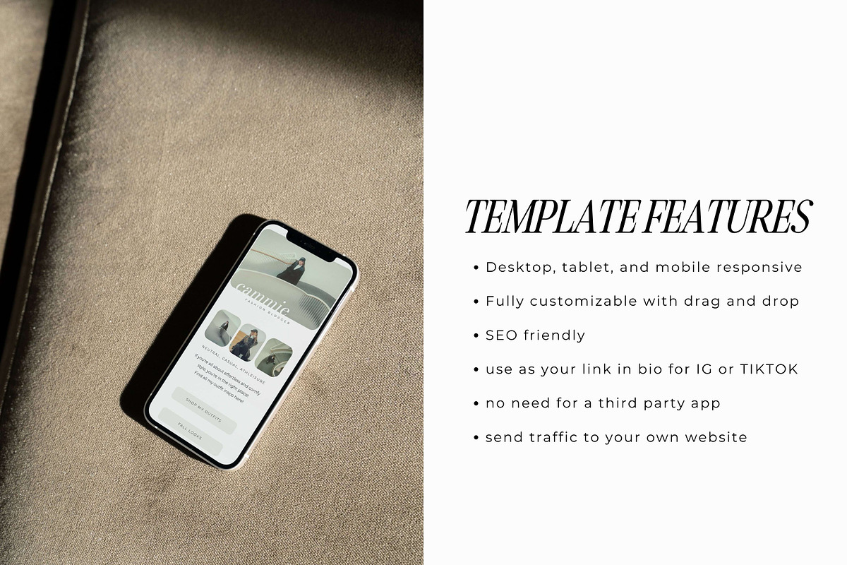 Showit Instagram Links Page Template preview 2