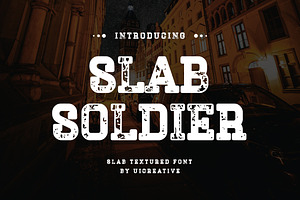Slab Soldier Textured Font, a Slab Serif Font by UICreative