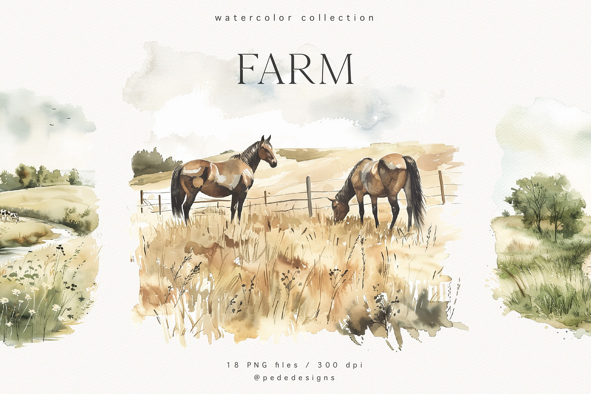 Farm Landscape, a Decorative Illustration by PeDe Designs (Photo 1 of 20)