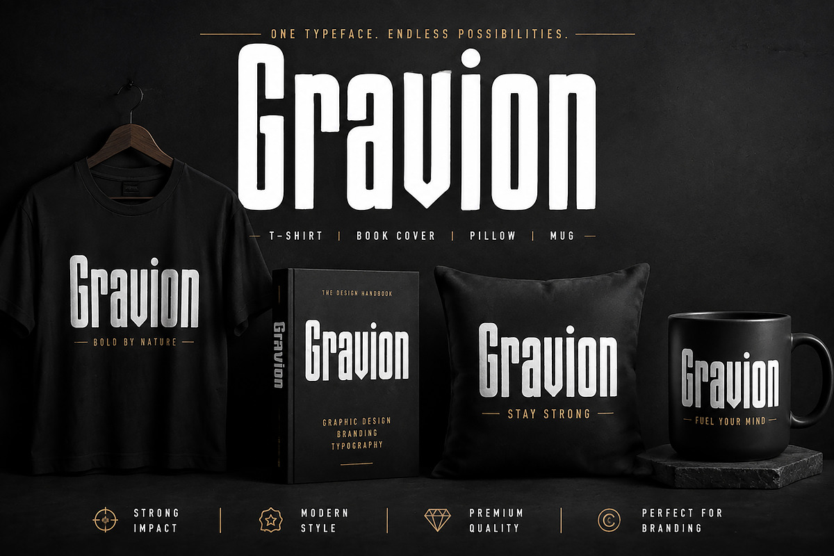 Gravion – Condensed Display Typeface, a Slab Serif Font by Wow Magic (Photo 2 of 4)
