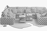 U-shaped sofa 3d model, a Furniture 3D Model by 3dmitruk (Thumbnail 9 of 11)