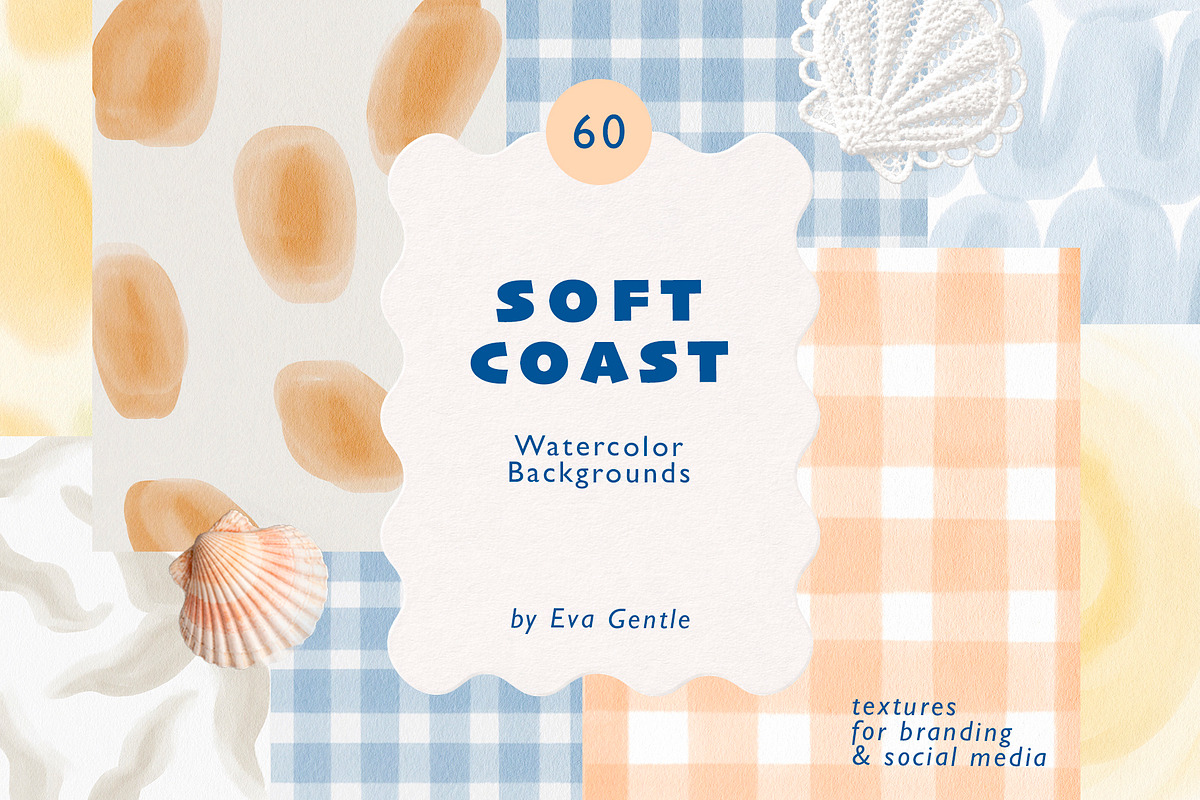 Soft Coast Watercolor Backgrounds, a Background Graphic by Eva Gentle (Photo 1 of 10)