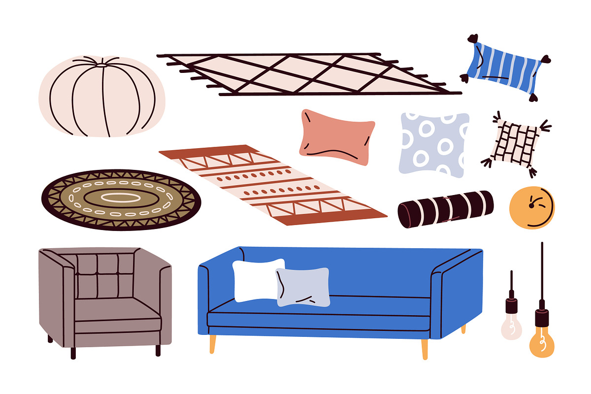 Modern furniture set. Home decor, an Object Illustration by Good Studio (Photo 2 of 7)