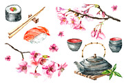 Watercolor set of Japan, a Food Illustration by Vikeriya (Thumbnail 3 of 5)