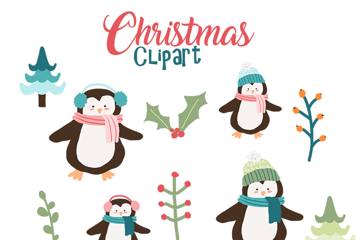 Christmas clipart Christmas clip art, a Decorative Illustration by Bamboobear Books Shop (Photo 3 of 7)