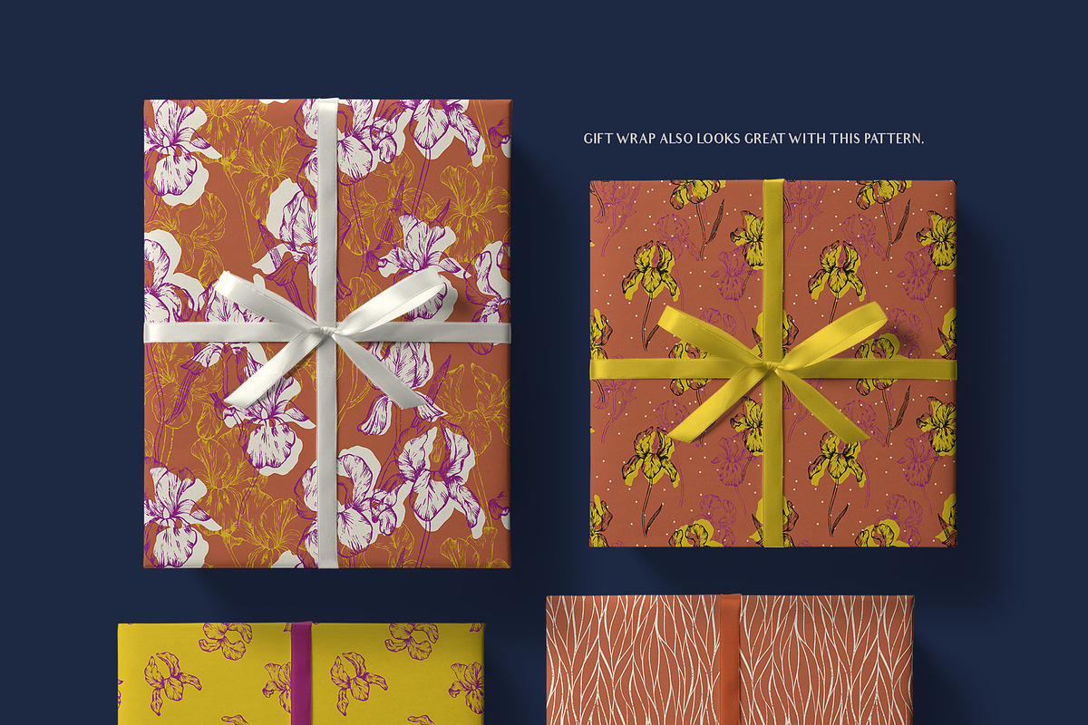 Iris Floral Seamless Patterns PSD, a Pattern Graphic by Julia M. Watercolor (Photo 10 of 15)