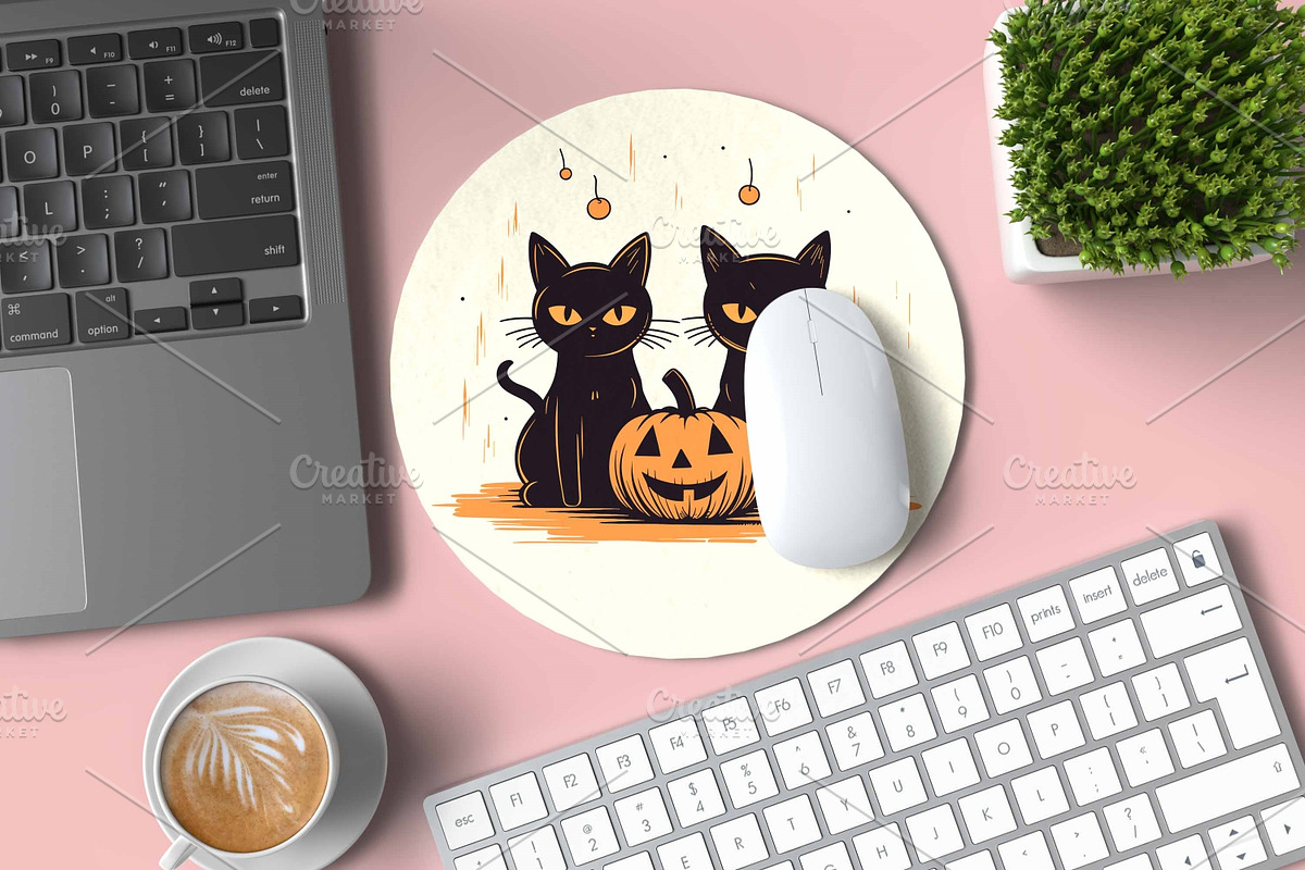 Spooky Halloween Cat Vector clipart, a Seasonal Illustration by ARTify Illustrations (Photo 7 of 8)