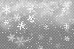 Snowfall overlay realistic snowflake, an Illustration by Vector Tradition