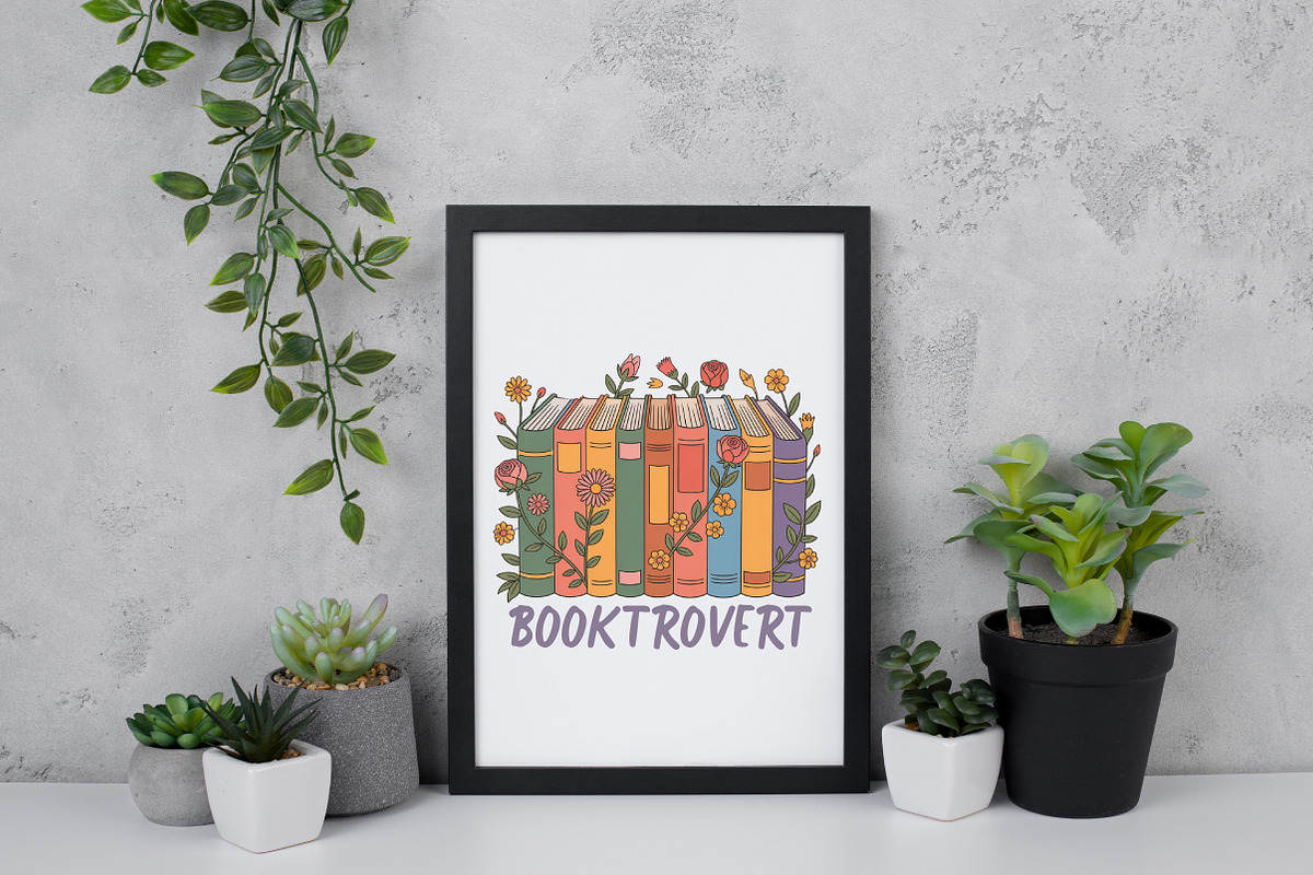 Booktrovert Png Sublimation, an Illustration by Daily.Designs (Photo 3 of 5)