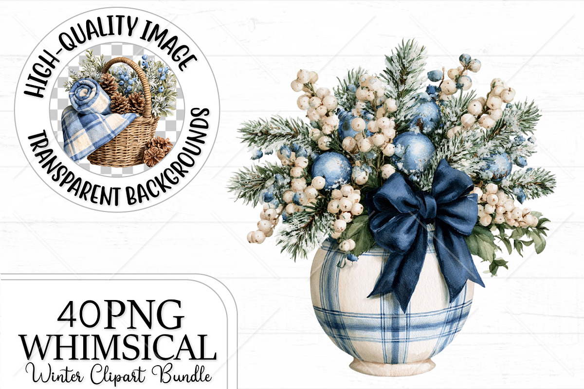 Whimsical Winter Clipart Bundle, a Seasonal Illustration by Canvas Craft (Photo 1 of 10)